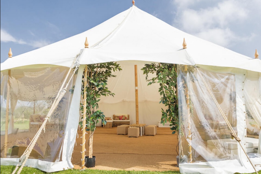 Tent Hire Wedding transparent sides 